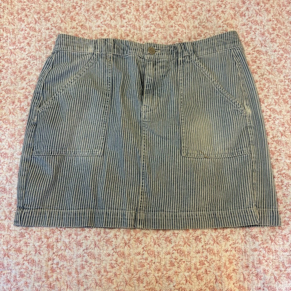 Madewell Striped Jean Denim Skirt